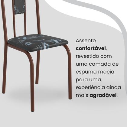 Imagem de Conjunto Sala de Jantar Mesa Retangular 100x60cm Tampo Granito Ocre 4 Cadeiras Linda Yescasa