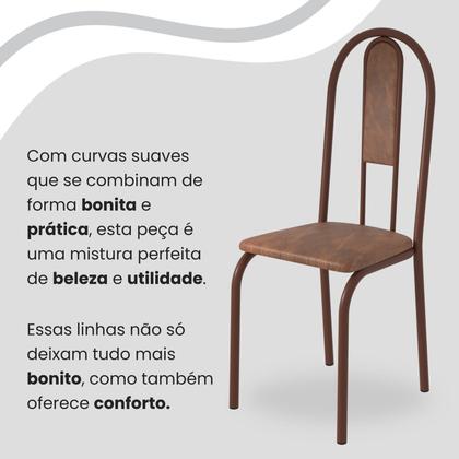 Imagem de Conjunto Sala de Jantar Mesa Retangular 100x60cm Tampo Granito Ocre 4 Cadeiras Linda Yescasa