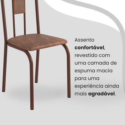 Imagem de Conjunto Sala de Jantar Mesa Retangular 100x60cm Tampo Granito Ocre 4 Cadeiras Linda Yescasa