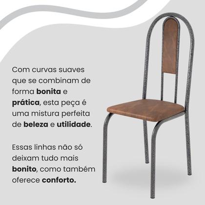 Imagem de Conjunto Sala de Jantar Mesa Retangular 100x60cm Tampo Granito Ocre 4 Cadeiras Linda Yescasa