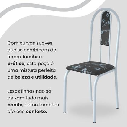 Imagem de Conjunto Sala de Jantar Mesa Retangular 100x60cm Tampo Granito Ocre 4 Cadeiras Linda Yescasa