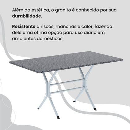 Imagem de Conjunto Sala de Jantar Mesa Retangular 100x60cm Tampo Granito Ocre 4 Cadeiras Linda Yescasa