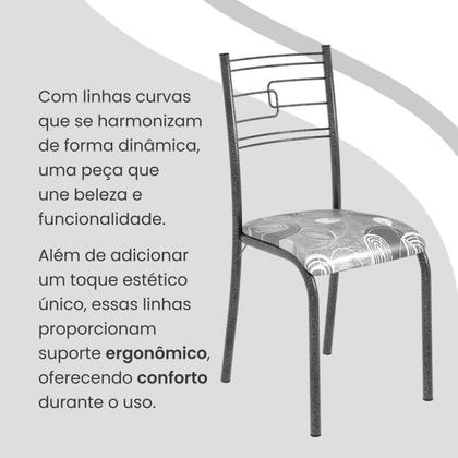 Imagem de Conjunto Sala de Jantar Mesa Retangular 100x60cm Tampo Granito Ocre 4 Cadeiras Paraty