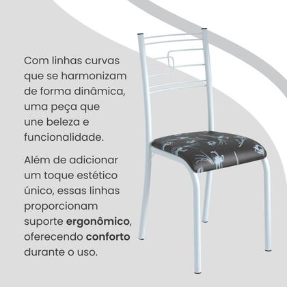 Imagem de Conjunto Sala de Jantar Mesa Retangular 100x60cm Tampo Granito Ocre 4 Cadeiras Paraty