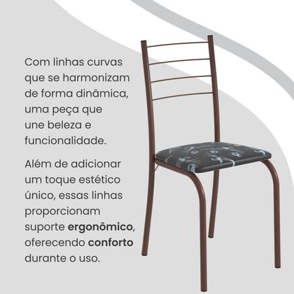 Imagem de Conjunto Sala de Jantar Mesa Retangular 100x60cm Tampo Granito Ocre 4 Cadeiras Rio