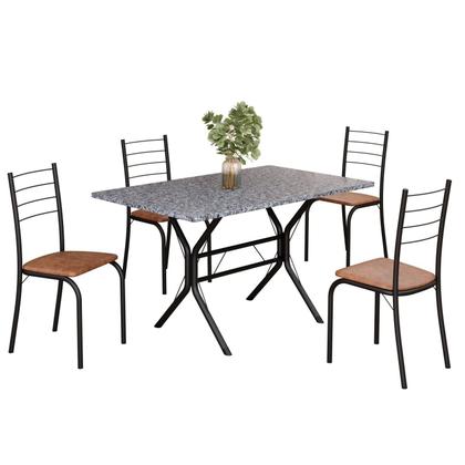 Imagem de Conjunto Sala de Jantar Mesa Retangular 100x60cm Tampo Granito Ocre 4 Cadeiras Rio