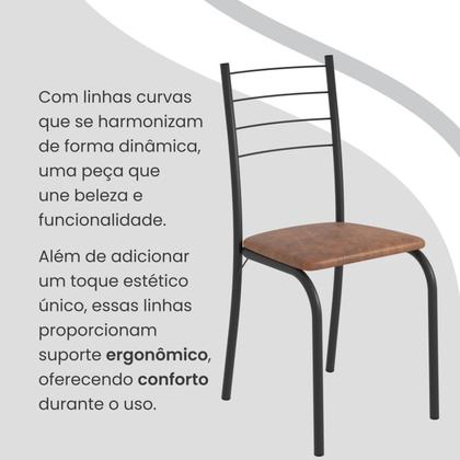 Imagem de Conjunto Sala de Jantar Mesa Retangular 100x60cm Tampo Granito Ocre 4 Cadeiras Rio