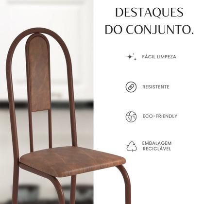 Imagem de Conjunto Sala de Jantar Mesa Retangular 100x60cm Tampo Granito Topázio 4 Cadeiras Linda Yescasa