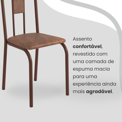 Imagem de Conjunto Sala de Jantar Mesa Retangular 100x60cm Tampo Granito Topázio 4 Cadeiras Linda Yescasa