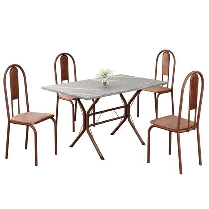Imagem de Conjunto Sala de Jantar Mesa Retangular 100x60cm Tampo Granito Topázio 4 Cadeiras Linda Yescasa
