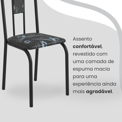 Imagem de Conjunto Sala de Jantar Mesa Retangular 100x60cm Tampo Granito Topázio 4 Cadeiras Linda Yescasa