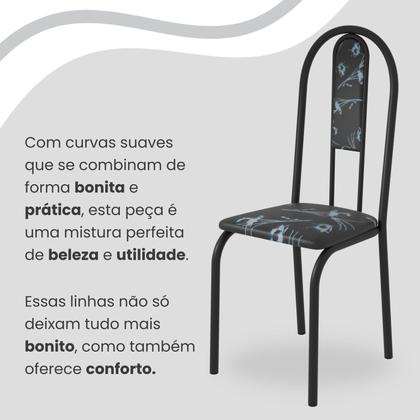 Imagem de Conjunto Sala de Jantar Mesa Retangular 100x60cm Tampo Granito Topázio 4 Cadeiras Linda Yescasa