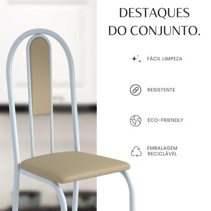 Imagem de Conjunto Sala de Jantar Mesa Retangular 100x60cm Tampo Granito Topázio 4 Cadeiras Linda Yescasa