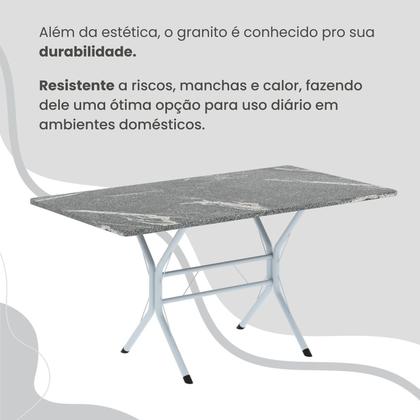 Imagem de Conjunto Sala de Jantar Mesa Retangular 100x60cm Tampo Granito Topázio 4 Cadeiras Linda Yescasa