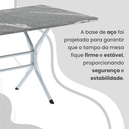 Imagem de Conjunto Sala de Jantar Mesa Retangular 100x60cm Tampo Granito Topázio 4 Cadeiras Linda Yescasa