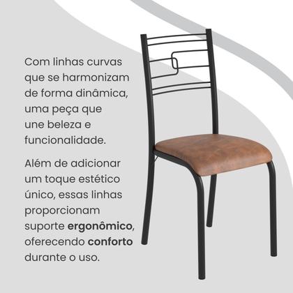 Imagem de Conjunto Sala de Jantar Mesa Retangular 100x60cm Tampo Granito Topázio 4 Cadeiras Paraty