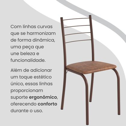 Imagem de Conjunto Sala de Jantar Mesa Retangular 100x60cm Tampo Granito Topázio 4 Cadeiras Rio