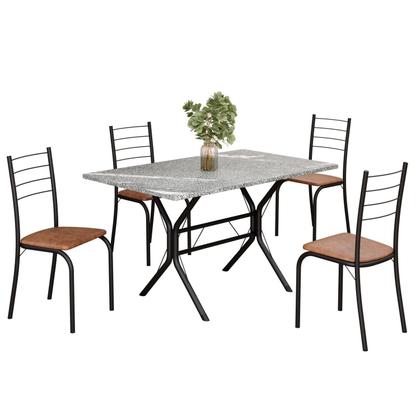 Imagem de Conjunto Sala de Jantar Mesa Retangular 100x60cm Tampo Granito Topázio 4 Cadeiras Rio