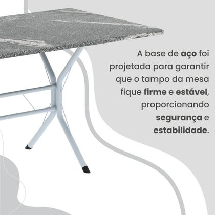 Imagem de Conjunto Sala de Jantar Mesa Retangular 100x60cm Tampo Granito Topázio 4 Cadeiras Rio