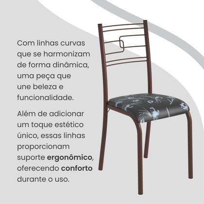 Imagem de Conjunto Sala de Jantar Mesa Retangular 100x60cm Tampo Madeira Mdp 4 Cadeiras Paraty