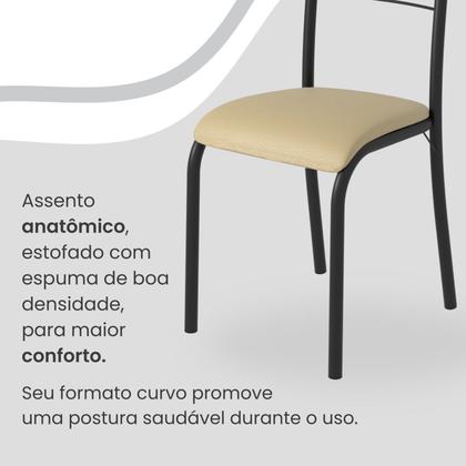 Imagem de Conjunto Sala de Jantar Mesa Retangular 100x60cm Tampo Madeira Mdp 4 Cadeiras Paraty