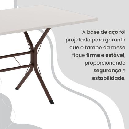 Imagem de Conjunto Sala de Jantar Mesa Retangular 100x60cm Tampo Madeira Mdp 4 Cadeiras Rio