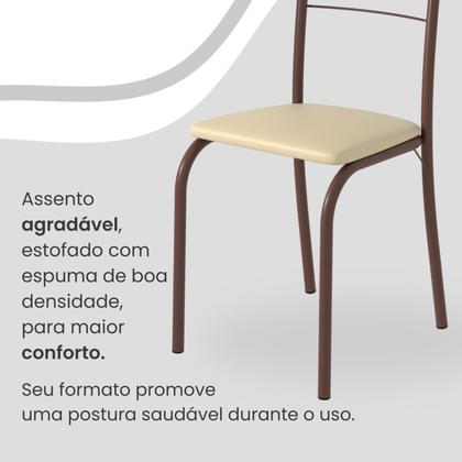 Imagem de Conjunto Sala de Jantar Mesa Retangular 100x60cm Tampo Madeira Mdp 4 Cadeiras Rio