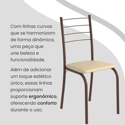 Imagem de Conjunto Sala de Jantar Mesa Retangular 100x60cm Tampo Madeira Mdp 4 Cadeiras Rio