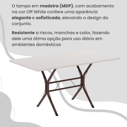 Imagem de Conjunto Sala de Jantar Mesa Retangular 100x60cm Tampo Madeira Mdp 4 Cadeiras Rio