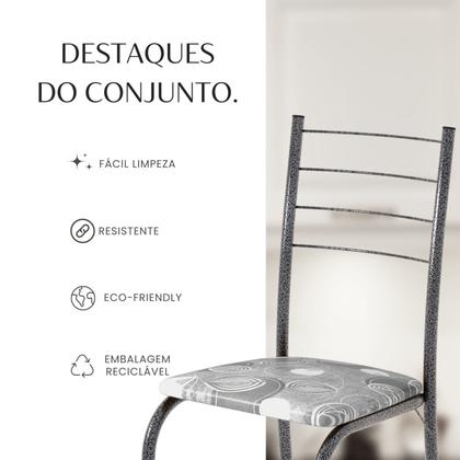 Imagem de Conjunto Sala de Jantar Mesa Retangular 100x60cm Tampo Madeira Mdp 4 Cadeiras Rio