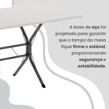 Imagem de Conjunto Sala de Jantar Mesa Retangular 100x60cm Tampo Madeira Mdp 4 Cadeiras Rio