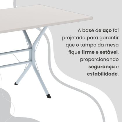 Imagem de Conjunto Sala de Jantar Mesa Retangular 100x60cm Tampo Madeira Mdp 4 Cadeiras Rio