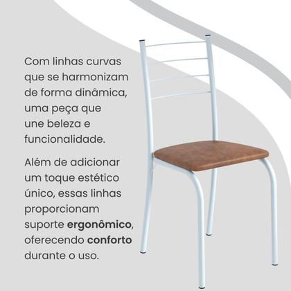 Imagem de Conjunto Sala de Jantar Mesa Retangular 100x60cm Tampo Madeira Mdp 4 Cadeiras Rio