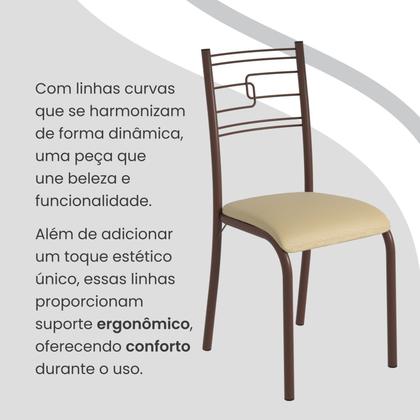 Imagem de Conjunto Sala de Jantar Mesa Retangular 100x60cm Tampo Madeira Mdp Ardósia Indiana 4 Cadeiras Paraty