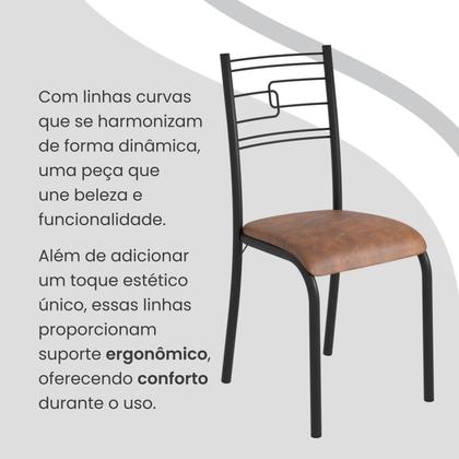 Imagem de Conjunto Sala de Jantar Mesa Retangular 100x60cm Tampo Madeira Mdp Ardósia Indiana 4 Cadeiras Paraty