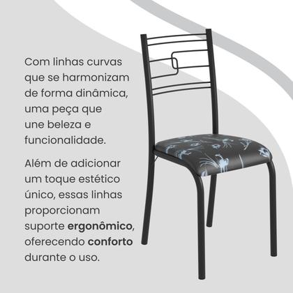 Imagem de Conjunto Sala de Jantar Mesa Retangular 100x60cm Tampo Pedra Ardósia Indiana 4 Cadeiras Paraty