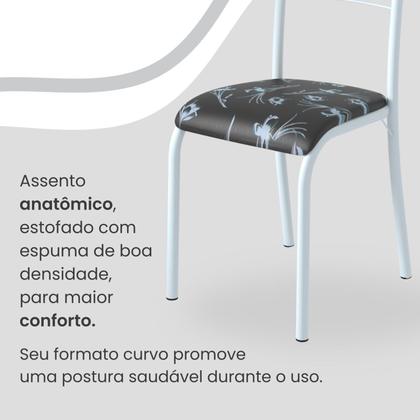 Imagem de Conjunto Sala de Jantar Mesa Retangular 100x60cm Tampo Pedra Ardósia Indiana 4 Cadeiras Paraty