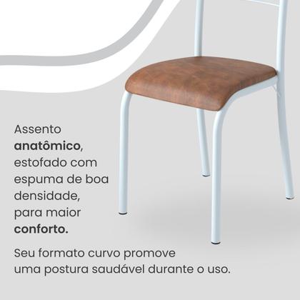 Imagem de Conjunto Sala de Jantar Mesa Retangular 100x60cm Tampo Pedra Ardósia Indiana 4 Cadeiras Paraty