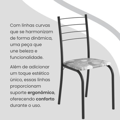 Imagem de Conjunto Sala de Jantar Mesa Retangular 120x75cm Tampo Ardósia Indiana 4 Cadeiras Rio