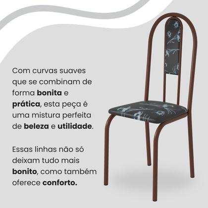 Imagem de Conjunto Sala de Jantar Mesa Retangular 120x75cm Tampo Granito Ocre 4 Cadeiras Linda Yescasa