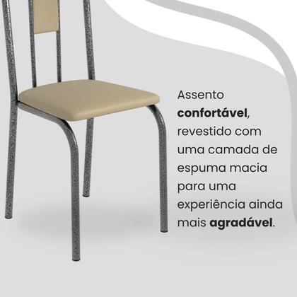 Imagem de Conjunto Sala de Jantar Mesa Retangular 120x75cm Tampo Granito Ocre 4 Cadeiras Linda Yescasa