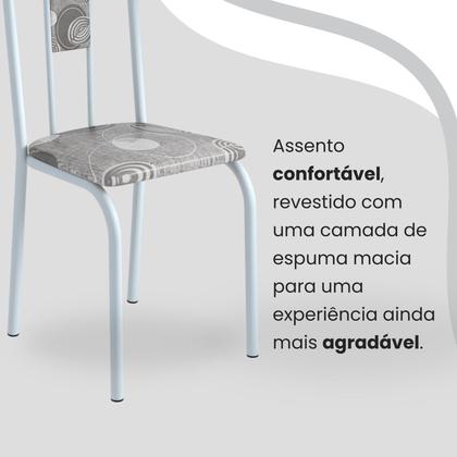 Imagem de Conjunto Sala de Jantar Mesa Retangular 120x75cm Tampo Granito Ocre 4 Cadeiras Linda Yescasa