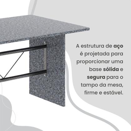 Imagem de Conjunto Sala de Jantar Mesa Retangular 120x75cm Tampo Granito Ocre 4 Cadeiras Marselha