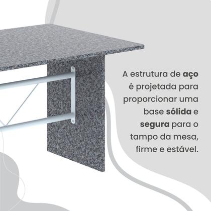 Imagem de Conjunto Sala de Jantar Mesa Retangular 120x75cm Tampo Granito Ocre 4 Cadeiras Marselha