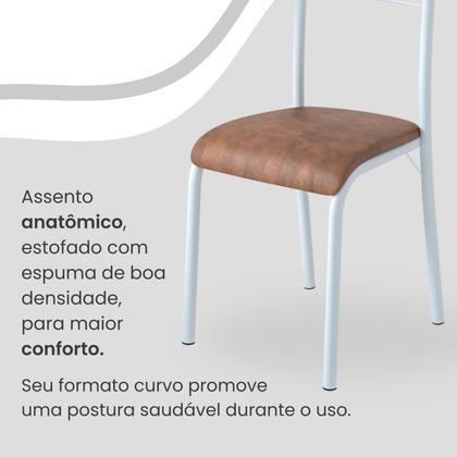 Imagem de Conjunto Sala de Jantar Mesa Retangular 120x75cm Tampo Granito Ocre 4 Cadeiras Marselha