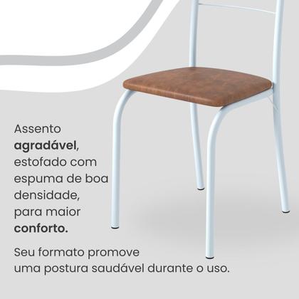 Imagem de Conjunto Sala de Jantar Mesa Retangular 120x75cm Tampo Granito Ocre 4 Cadeiras Rio