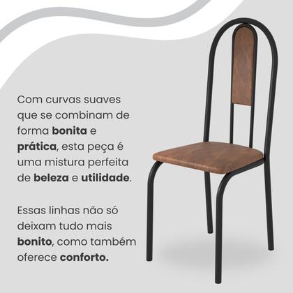 Imagem de Conjunto Sala de Jantar Mesa Retangular 120x75cm Tampo Granito Topázio 4 Cadeiras Linda Yescasa