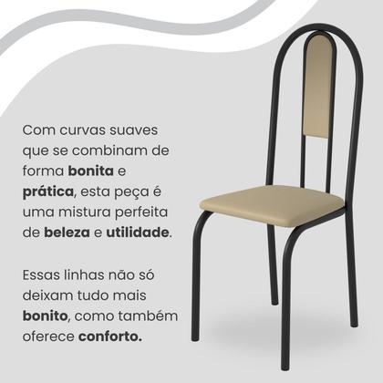 Imagem de Conjunto Sala de Jantar Mesa Retangular 120x75cm Tampo Granito Topázio 4 Cadeiras Linda Yescasa