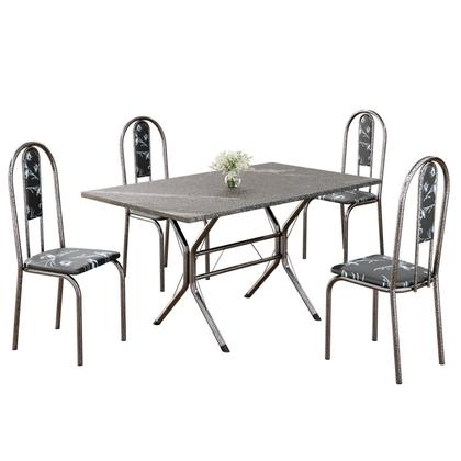 Imagem de Conjunto Sala de Jantar Mesa Retangular 120x75cm Tampo Granito Topázio 4 Cadeiras Linda Yescasa