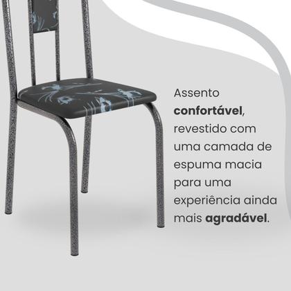 Imagem de Conjunto Sala de Jantar Mesa Retangular 120x75cm Tampo Granito Topázio 4 Cadeiras Linda Yescasa